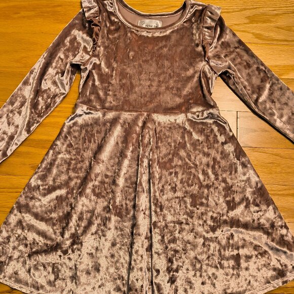 Nickie Lew (Nordstrom) EUC, Pink Silver Simmer Twirl Skirted Dress, Girls Size 6 - Picture 1 of 7